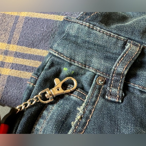 Free Prople Distressed Brady Wash Denim Colour Block Overalls - Picture 10 of 16